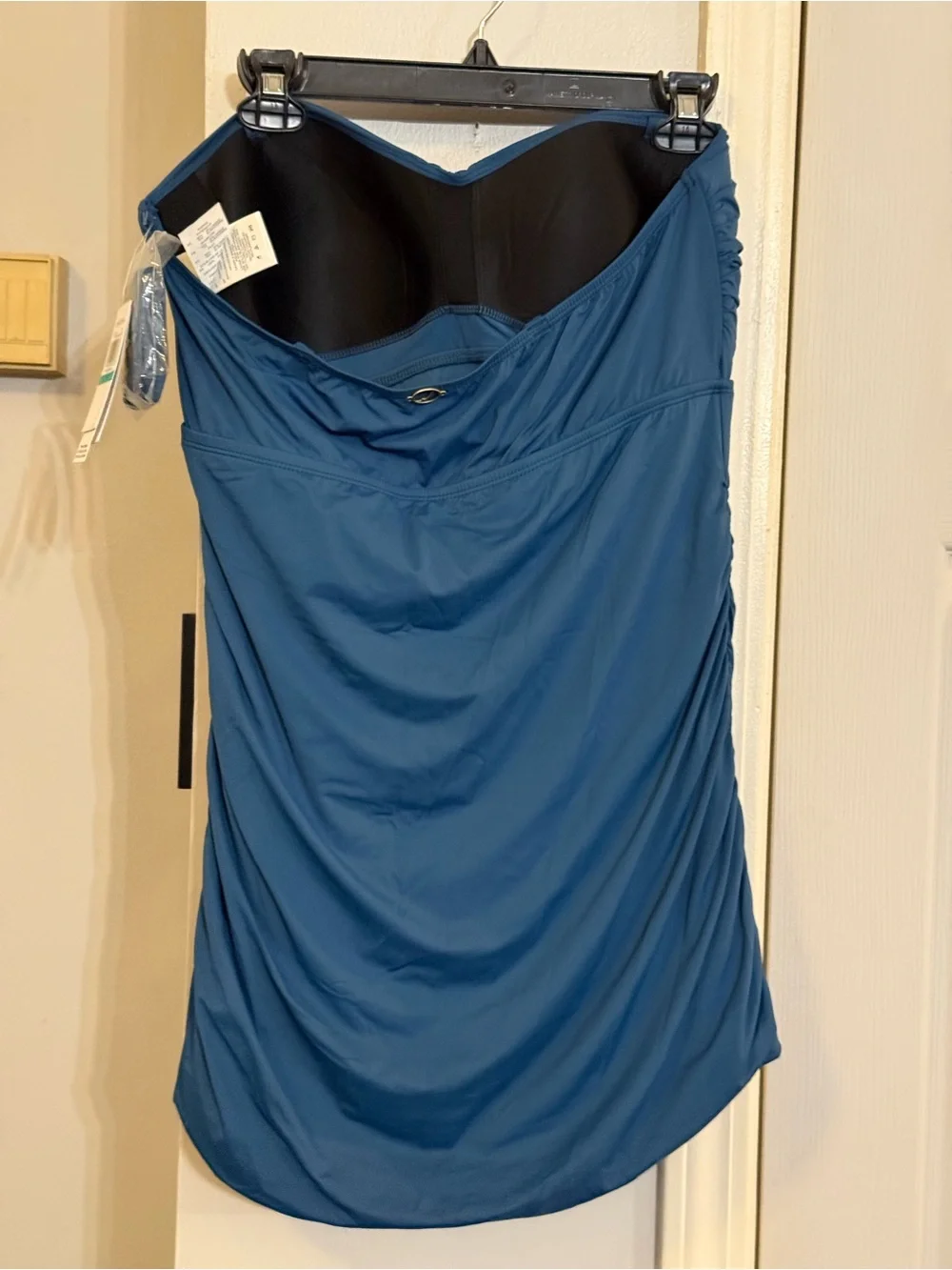 NWT Jantzen Teal Blue Strapless One-Piece Swim Dress Sz 16